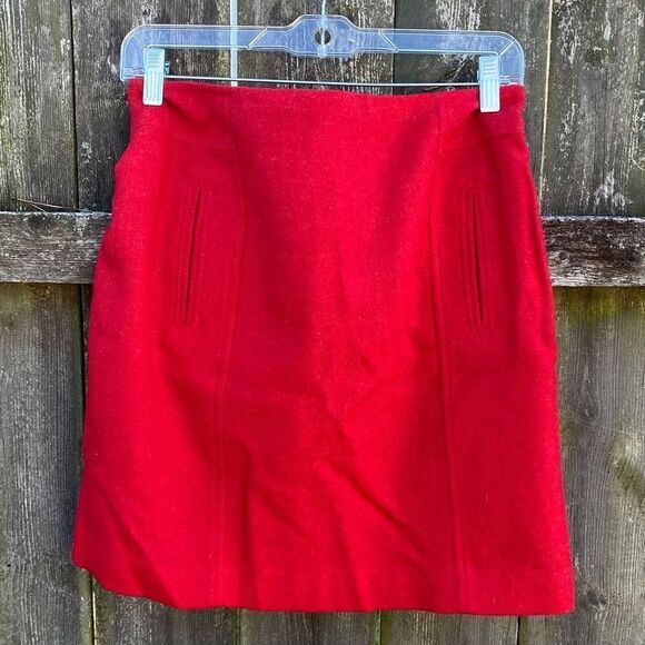 Talbots Red Wool Blend Pencil Skirt | 4 Petite - Picture 1 of 4